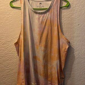 adidas Tie-Dye Muscle Tee - Orange pink  and White